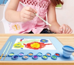 Thick Silicone Drawing Mat for Kids, Toddler DIY Painting & Graffiti Pad, Art Mat for Oil Pastels, Clay & Handcrafts
