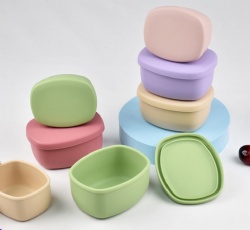 Silicone Bento Box, Oval Lunch Box, Microwaveable Heating Storage Container, Heat Preservation & Fresh-Keeping Lunch Case