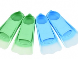 Professional Short Silicone Swim Fins, Diving Flippers for Kids & Adults, Training Diving Equipment, Silicone Flippers