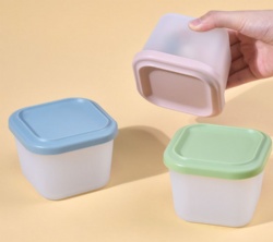 Baby Food Storage Container, Mini Fresh-Keeping Box, Steamable & Microwave Safe Silicone Food Box, Food Grade Sealed Lunch Case
