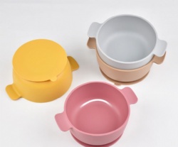 Baby Silicone Suction Bowl, Food Grade Infant Feeding Bowl, Anti-Fall Training Tableware for Toddlers