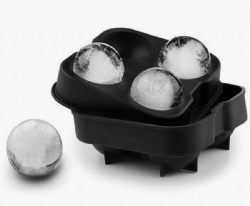 Food Grade Silicone Ice Ball Mold, 4-Cavity Round 4.5cm Ice Ball Maker, Whiskey Ice Cube Tray
