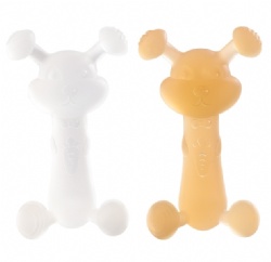 Baby Liquid Silicone Teether | Rabbit & Carrot Shape Teething Stick, Anti-Sucking Hand Toy
