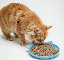 Pet Supplies Dog Cat Bowl, Anti-Slip & Anti-Spill Pet Food Tray, Slow Feeder Bowl & Licking Mat for Pets