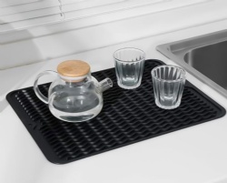 Extra Large Silicone Drain Mat, Kitchen Countertop Protector, Heat Resistant Anti-Scald Mat, Stove Top Cover, Dish Drying Pad