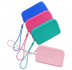 Rectangular Long Silicone Coin Purse,Large Capacity Travel Storage Bag,Outdoor Cosmetic Pouch & Organizer