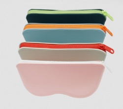Silicone Zipper Glasses Case,Waterproof Storage Bag,Eco-Friendly, Odorless, Dustproof Protective Pouch for Eyeglasses
