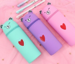 Cartoon Silicone Pencil Case | Large Capacity Stationery Storage Box | Zipper Pouch for Students