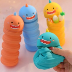 Cute Cartoon Silicone Pencil Bag, Retractable Foldable Pen Holder, Student Stationery Storage Case