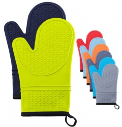 Silicone Gloves with Cotton Lining for Baking, Microwave & Oven Slant & Flat Opening Heat Resistant Silicone Oven Mitts