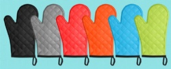 Silicone Heat Resistant Gloves Two-Finger Design Baking Mitts New Style Long Cotton-Lined Oven Gloves for Kitchen