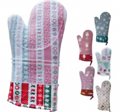 Christmas Gift | Multi-Layer Heat Resistant Oven Mitts | Double Layer Silicone Gloves for Microwave & Oven Baking