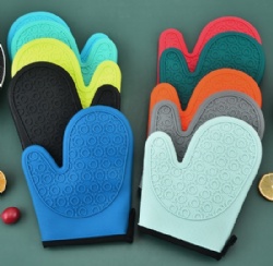 Silicone Gloves with Cotton Lining for Baking, Microwave & Oven Slant & Flat Opening Heat Resistant Silicone Oven Mitts