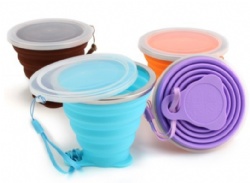 Collapsible Silicone Water Cup, Portable for Travel, Outdoor Camping & Sports, Foldable Coffee Cup & To-Go Mug