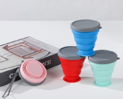 Collapsible Silicone Water Cup, Portable for Travel, Outdoor Camping & Sports, Foldable Coffee Cup & To-Go Mug