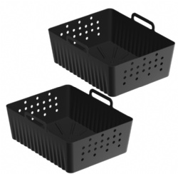 Silicone Air Fryer Tray for Ninja SL400UK/SL401, Rectangular Baking Pan with Vents, Reusable Non-Stick Liner