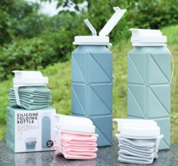 Collapsible Silicone Cycling Water Bottle, Portable Camping Kettle, Outdoor Travel Running Sports Water Bottle