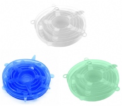 Silicone Stretch Lids 6-Pack, Reusable Bowl Covers, Elastic Sealed Lids for Fruits & Vegetables