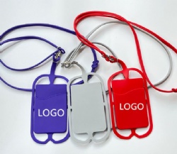 Silicone Lanyard Card Holder, Mobile Phone Protective Case, Silicone Cover, Lazy Outdoor Neck Strap, Badge & Phone Lanyard