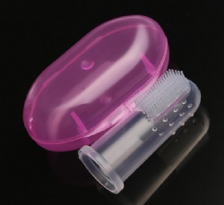 Baby Finger Toothbrush, Silicone Thumb Gum Massager, Food Grade Silicone Tongue Cleaner