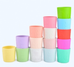 Straight Silicone Kids Water Cup Drop-Resistant Baby Milk Cup | Cartoon Squirrel Silicone Learning Cup