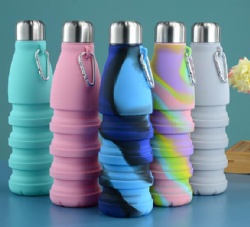 Creative Foldable Silicone Cola Bottle, Large Capacity Outdoor Fitness Portable Food Grade Telescopic Sports Water Bottle