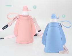 Silicone Kids Water Bag, Hot-Selling Korean Style Water Bottle, Portable Foldable Large Capacity Silicone Water Bottle