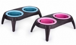 Foldable Double Pet Bowl, Dog & Cat Water Feeder with Stand, Portable Travel Pet Dining Table