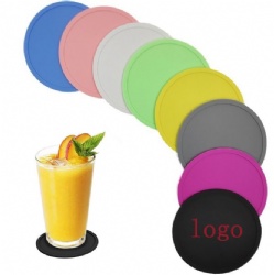Custom Logo Round Silicone Coaster, Heat Resistant & Non-Slip Insulated Pad, Home Tea Cup Mat 10cm