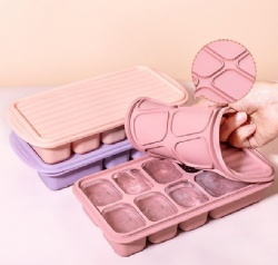 Food Grade Silicone Mini Ice Tray, Baby Food Freezer Mold, Silicone Sealed Supplementary Food Container