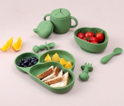 Silicone Spoon & Fork Set, Baby Soft Feeding Spoon, Plate, Cup & Bowl Kit, Custom Silicone Mother & Baby Products