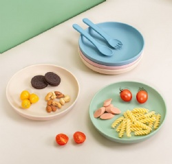 Baby Silicone Divided Plate & Bowl, Infant Training Feeding Dish, Round Suction Bowl for Kids