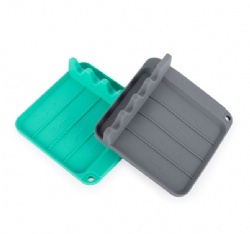 Silicone Spoon Rest, Kitchen Utensil Holder for Spatula & Ladle, Silicone Cooking Tool Organizer