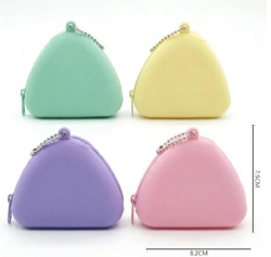 Triangular Silicone Coin Purse, Japanese & Korean Style Cute Mini Storage Bag, Key Wallet, Customizable Coin Pouch