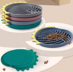 Silicone Dog Lick Mat, Slow Feeder Bowl with Suction Cup, Pet Calming Licking Pad, Anti-Choke Slow Feeding Dish