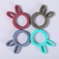 Rabbit Baby Silicone Teether, Infant Soothing Teething Toy, Kids Bite Chew Toy, Mother & Baby Product