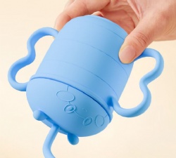 Food Grade Silicone Straw Cup for Kids, Drop-Proof Portable Learning Sippy Cup with Lid, Infant Baby Water Cup