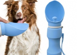 Portable Pet Water Bottle, Outdoor Walking Dog Water Dispenser, Silicone Leak-Proof Travel Water Cup for Dogs