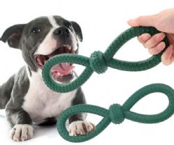Rubber Chew Dog Toys, Teething Stick for Puppies & Small Dogs (Teddy), Rope Knot Toy for Golden Retriever Teeth Cleaning & Training