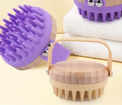 Silicone Baby Bath Brush, Soft Massage Brush, Body Scrubber & Shampoo Brush for Kids, Gentle Bathing Tool