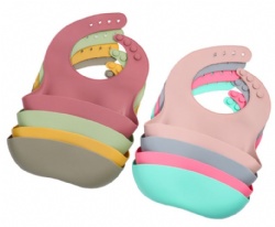 Silicone Baby Bib, Waterproof & Washable Feeding Bib for Infants & Toddlers
