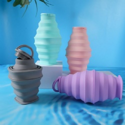 Portable Silicone Foldable Water Bottle, Collapsible Soft Flask for Fitness, Cycling & Running, Outdoor Pocket Water Cup