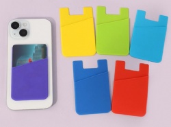 Silicone Card Holder, Pure Silicone Phone Card Pocket, Adhesive Phone Back Sticker, Custom Logo & Pattern Printing