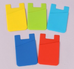 Silicone Card Holder, Pure Silicone Phone Card Pocket, Adhesive Phone Back Sticker, Custom Logo & Pattern Printing