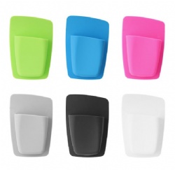 Silicone Suction Storage Box, Multifunctional Solid Color Organizer for Home & Bathroom, Strong Suction Cup Design