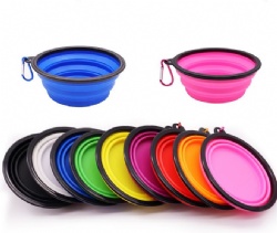 Silicone Foldable Pet Bowl, Anti-Tip Dog Food Bowl, Portable Feeding Basin for Dogs & Cats, Pet Feeding Supplies