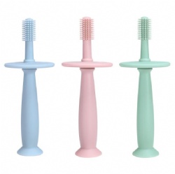 Baby Silicone Toothbrush, Infant Gum Cleaner, Rotating Cleaning Brush for Newborn Teeth & Tongue, Soft Silicone Baby Oral Care Brush
