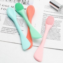 Double-End Silicone Face Mask Brush & Facial Cleansing Brush, Makeup Remover Tool, Beauty Skincare Brush