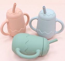 Food Grade Silicone Eggshell Kids Water Cup, Non-Toxic & Odorless, Heat & Cold Resistant, Microwave Safe, Drop-Proof & Dust-Proof