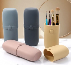Silicone Makeup Brush Holder, Portable Travel Cosmetic Organizer Bucket, Multifunctional Silicone Beauty Tool Storage Bucket